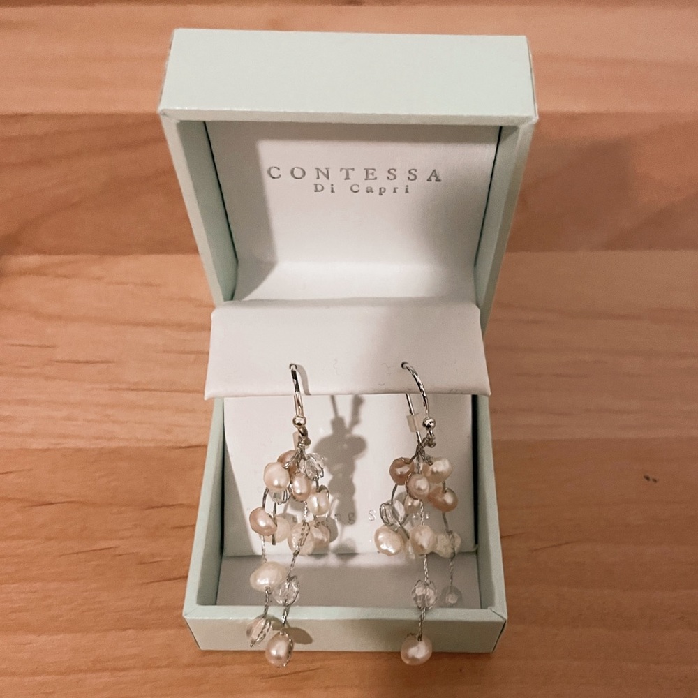 Contessa Di Capri Pearl Sterling Silver Earrings